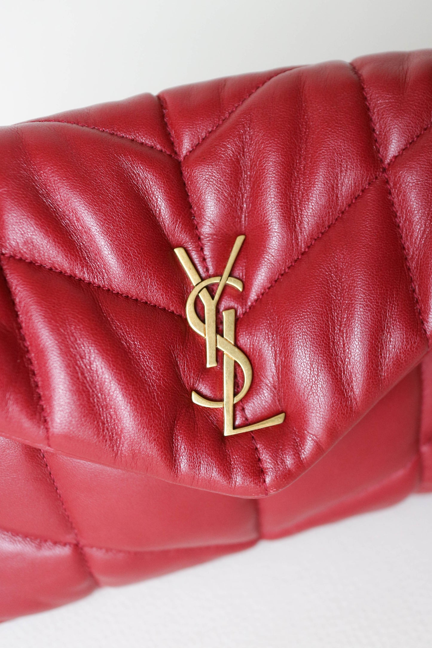 Saint Laurent Loulou Puffer Bag Red