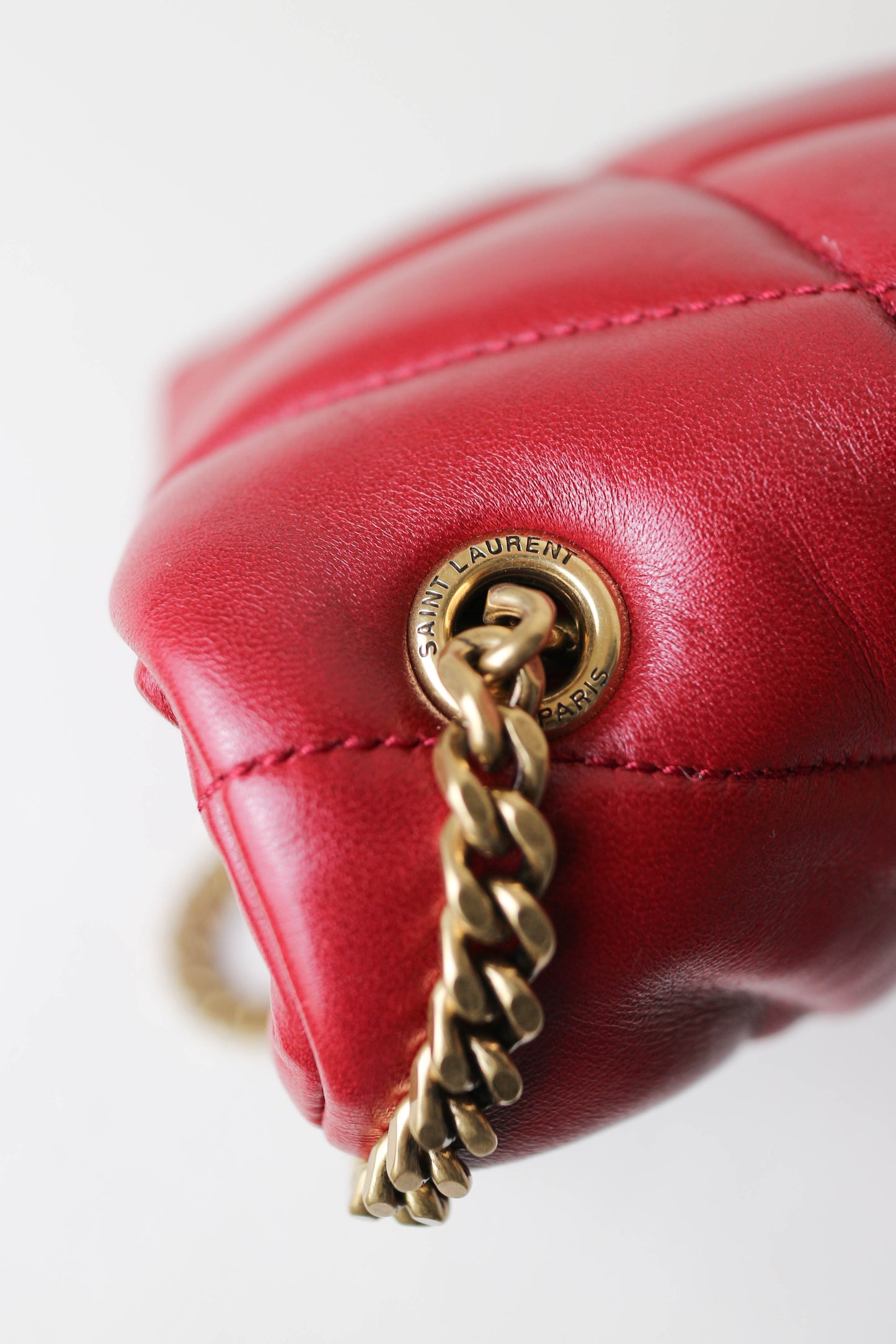 Saint Laurent Loulou Puffer Bag Red