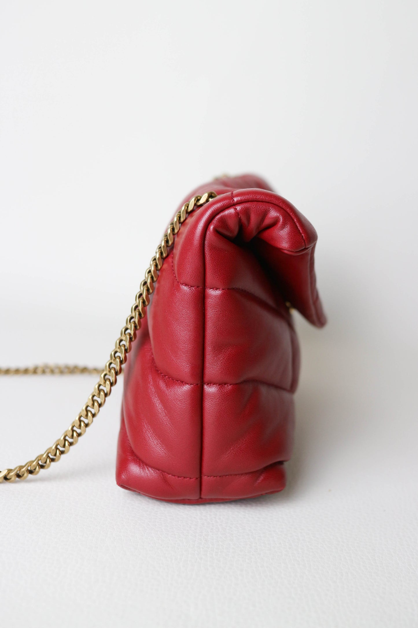 Saint Laurent Loulou Puffer Bag Red