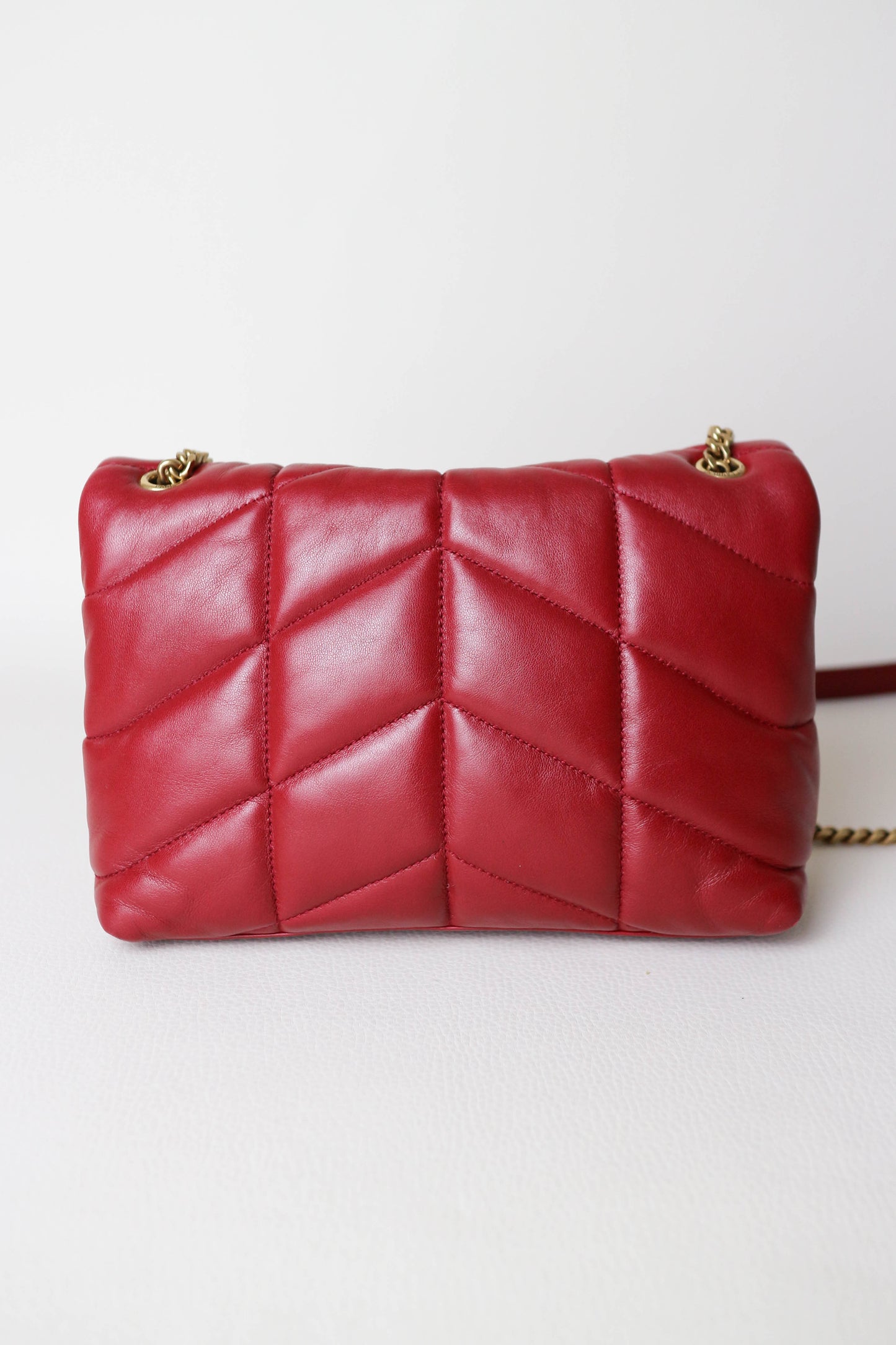 Saint Laurent Loulou Puffer Bag Red