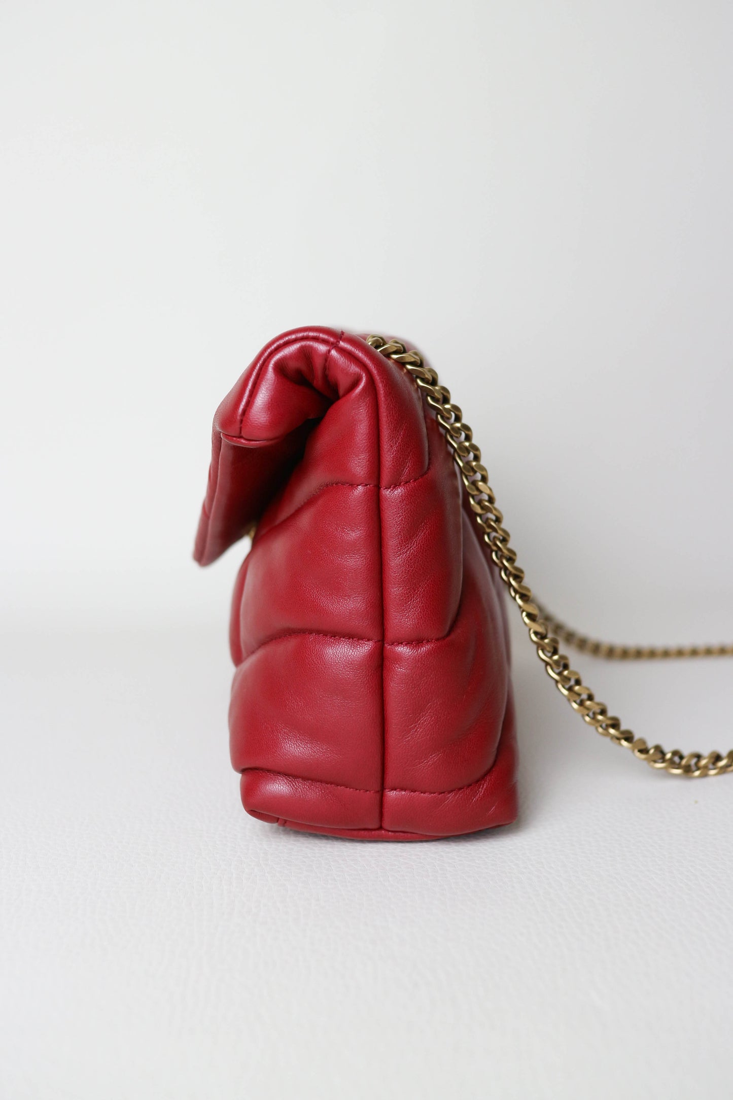 Saint Laurent Loulou Puffer Bag Red