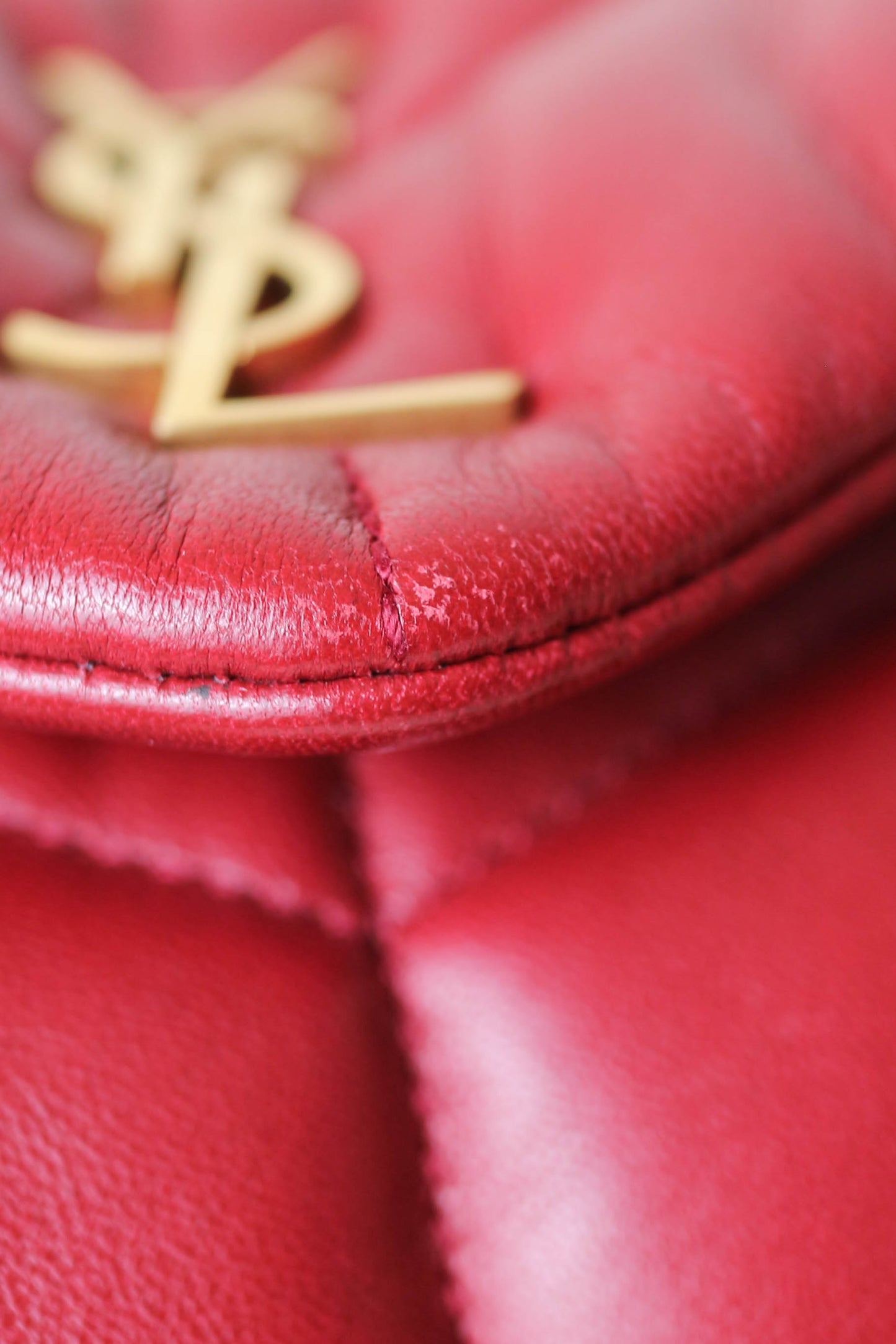 Saint Laurent Loulou Puffer Bag Red