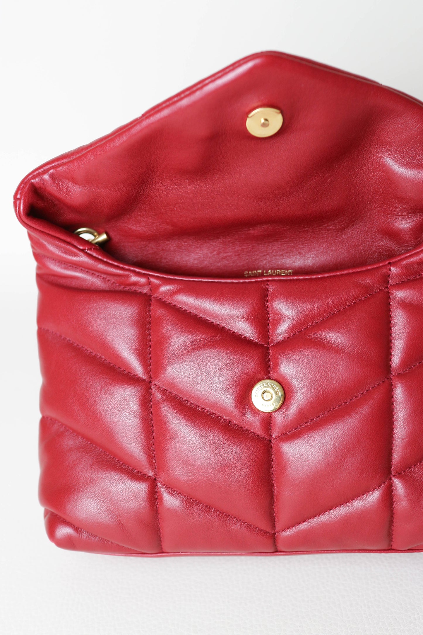 Saint Laurent Loulou Puffer Bag Red