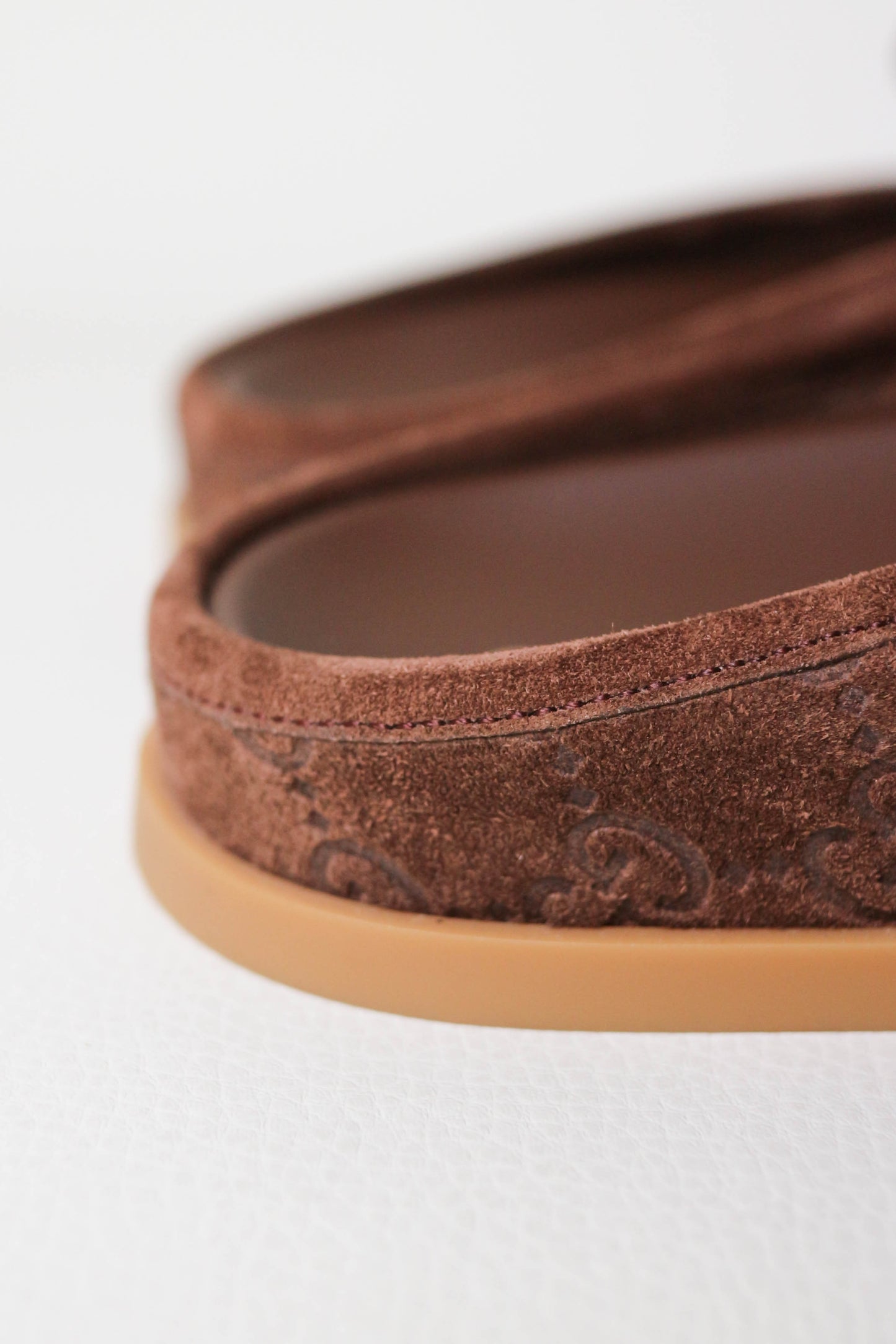 Gucci Monogram Suede Mules Brown