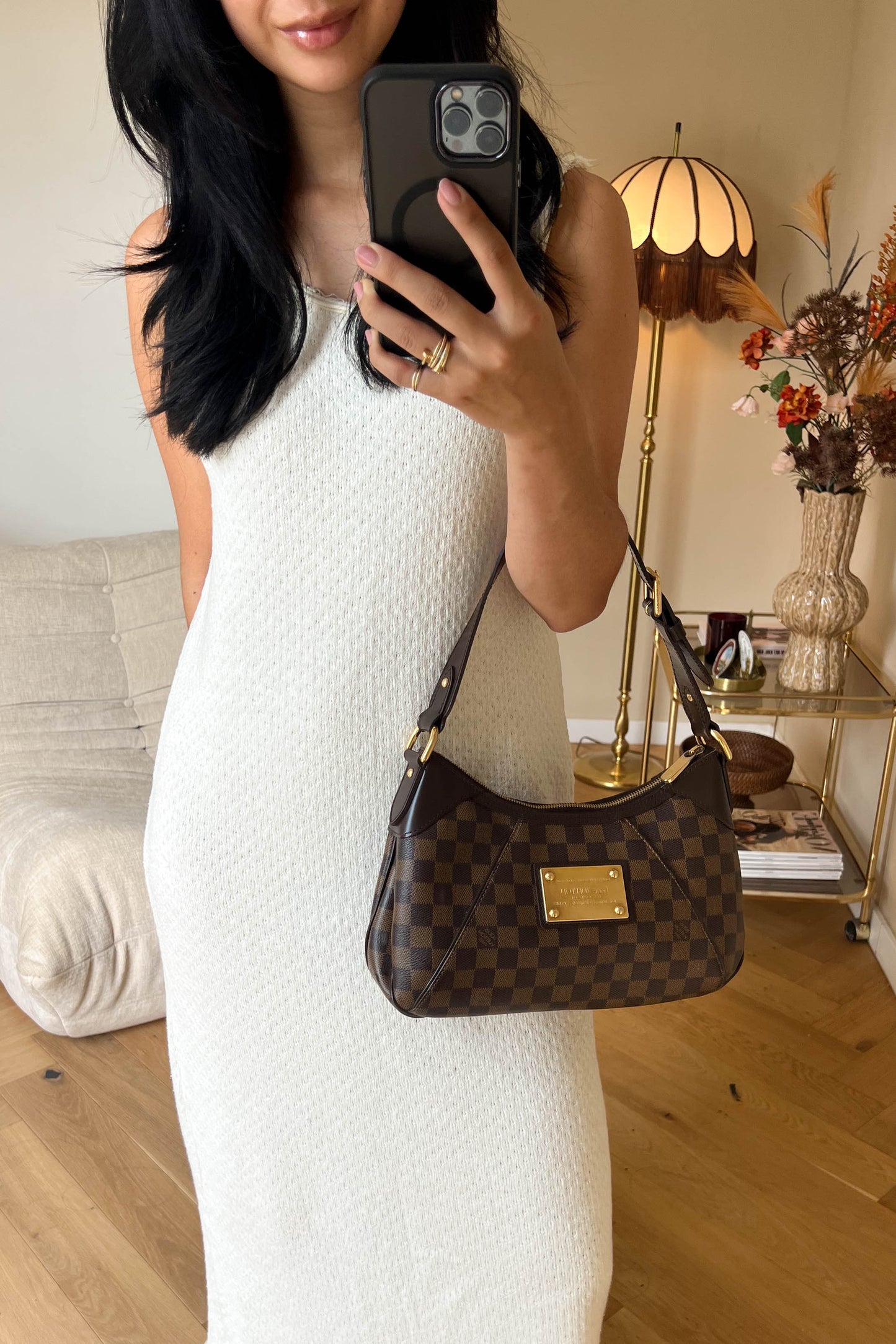 Louis Vuitton Vintage Damier Ebene Thames Shoulder Bag