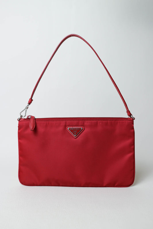 Prada Vintage Nylon Pochette Red
