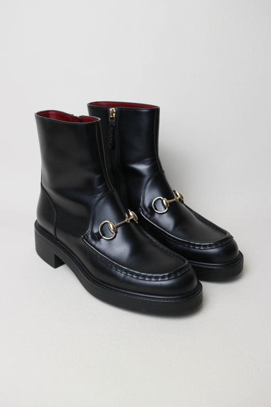Gucci Leather Horsebit Boots