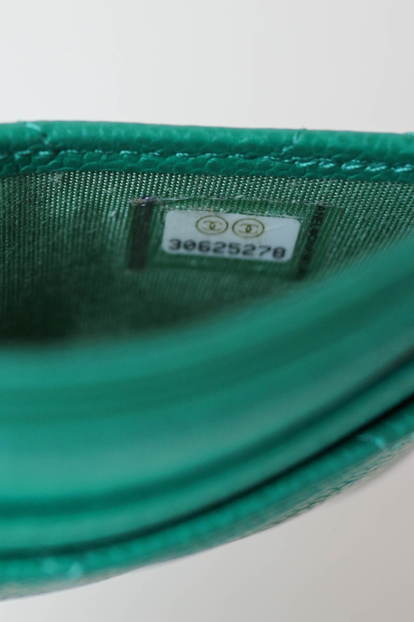 Chanel CC Card Holder Green