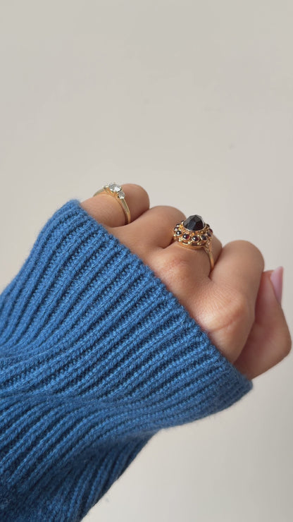 Vintage Big Garnet Oval Ring
