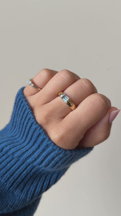 Vintage Dome Topaz Baguette Ring
