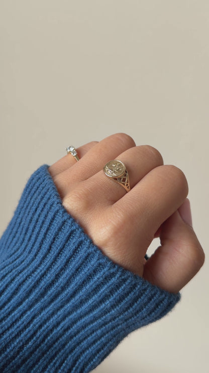 Vintage St. Christopher Coin Ring