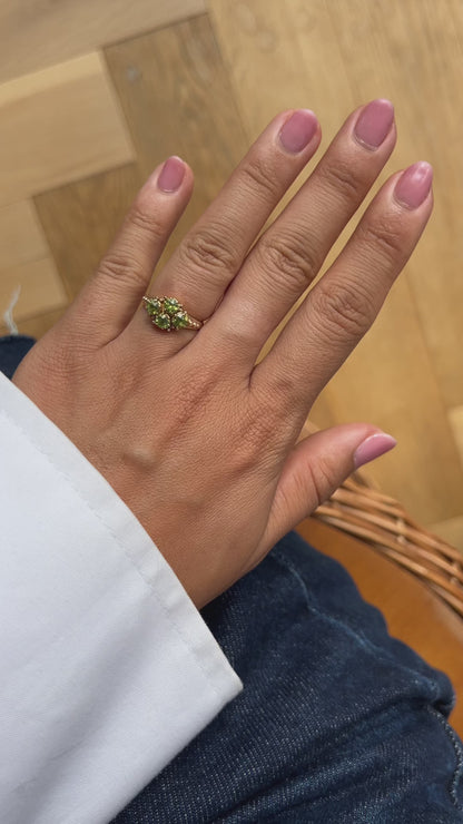 Vintage Peridot Cluster Ring