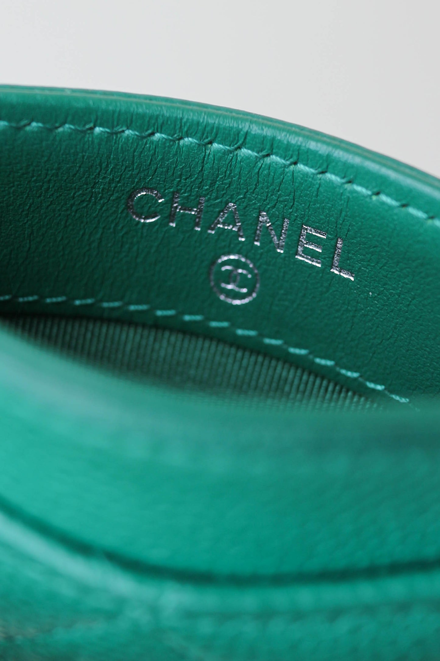 Chanel CC Card Holder Green