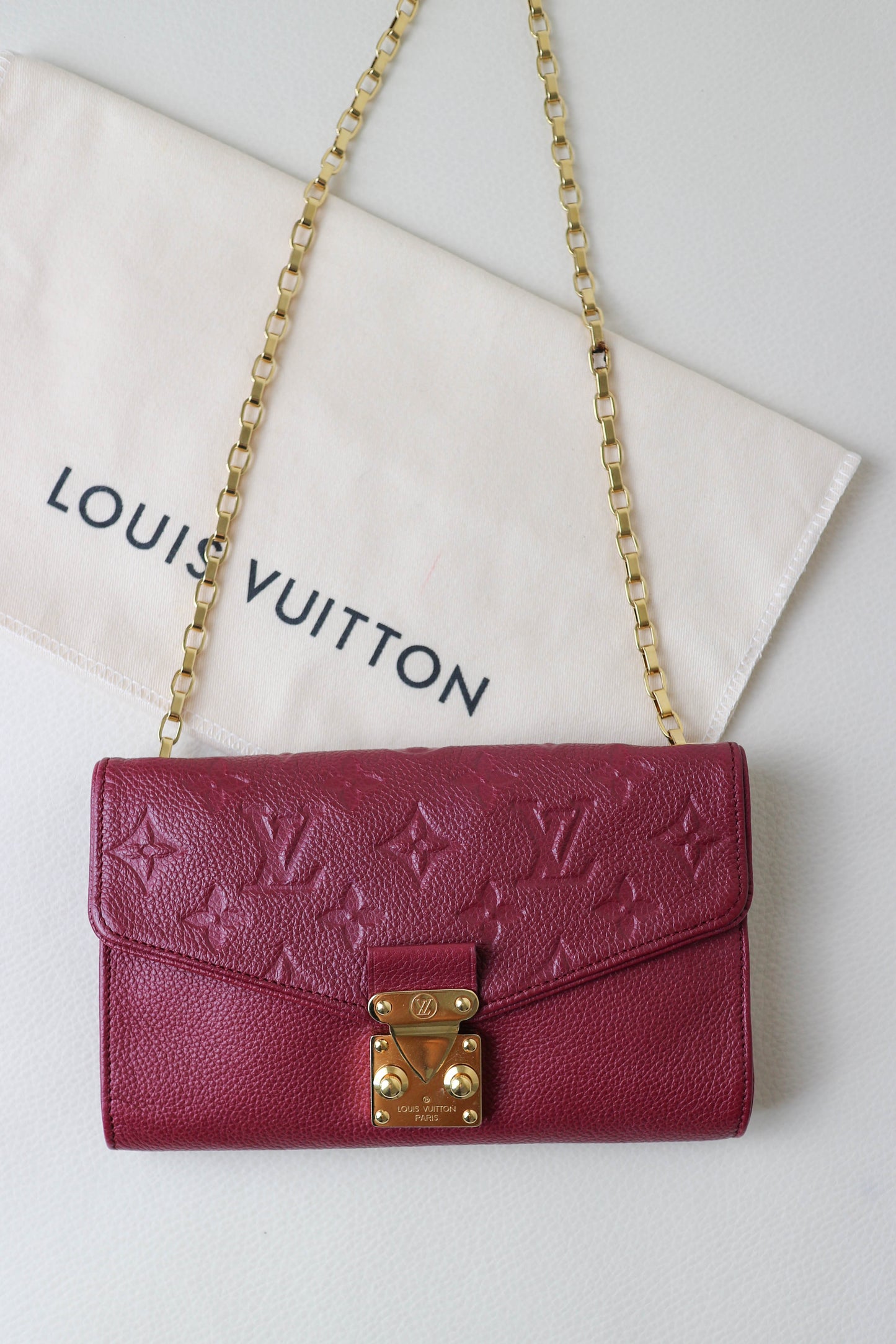 Louis Vuitton Empreinte Pochette Bag Burgundy