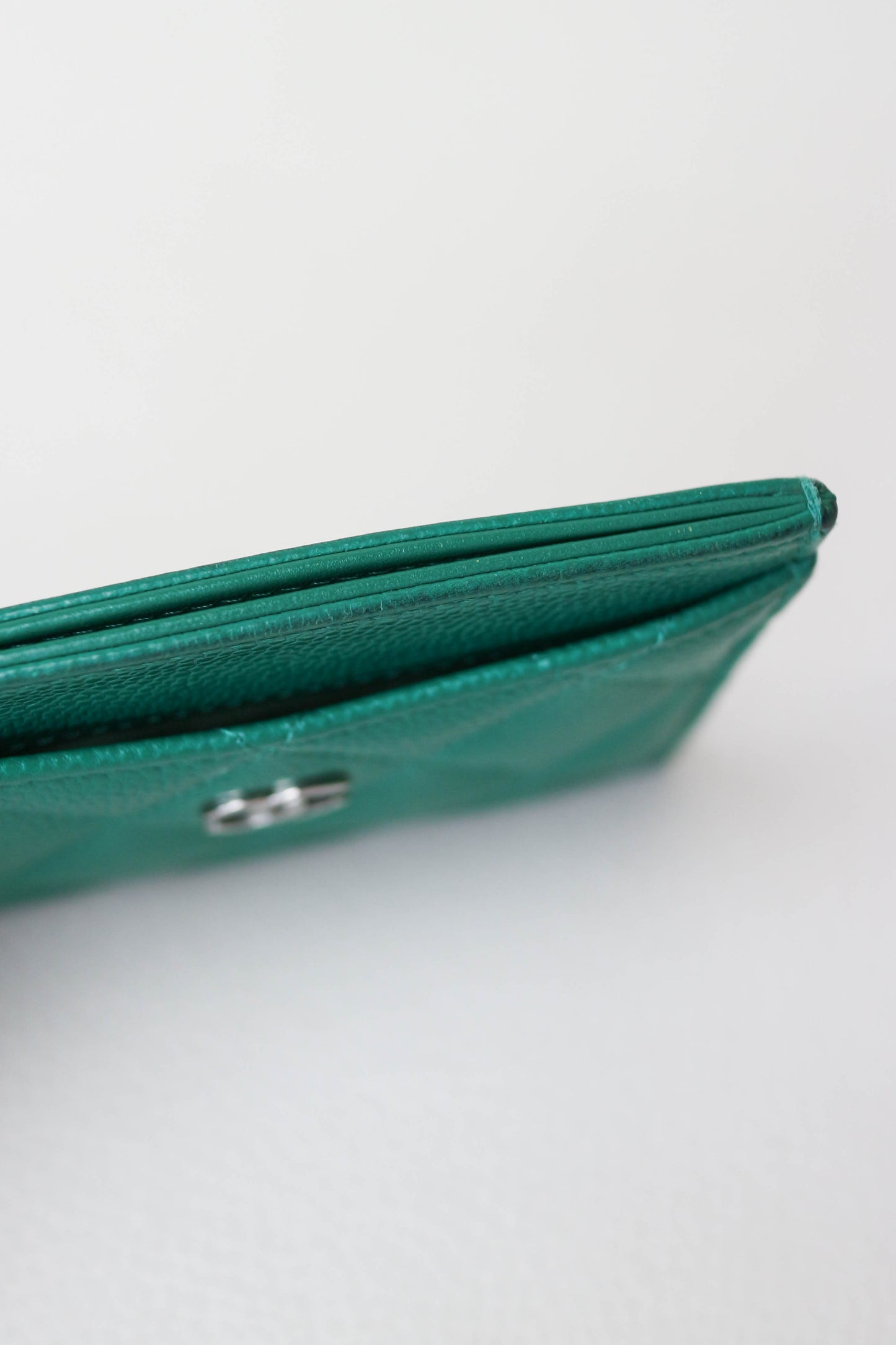 Chanel CC Card Holder Green