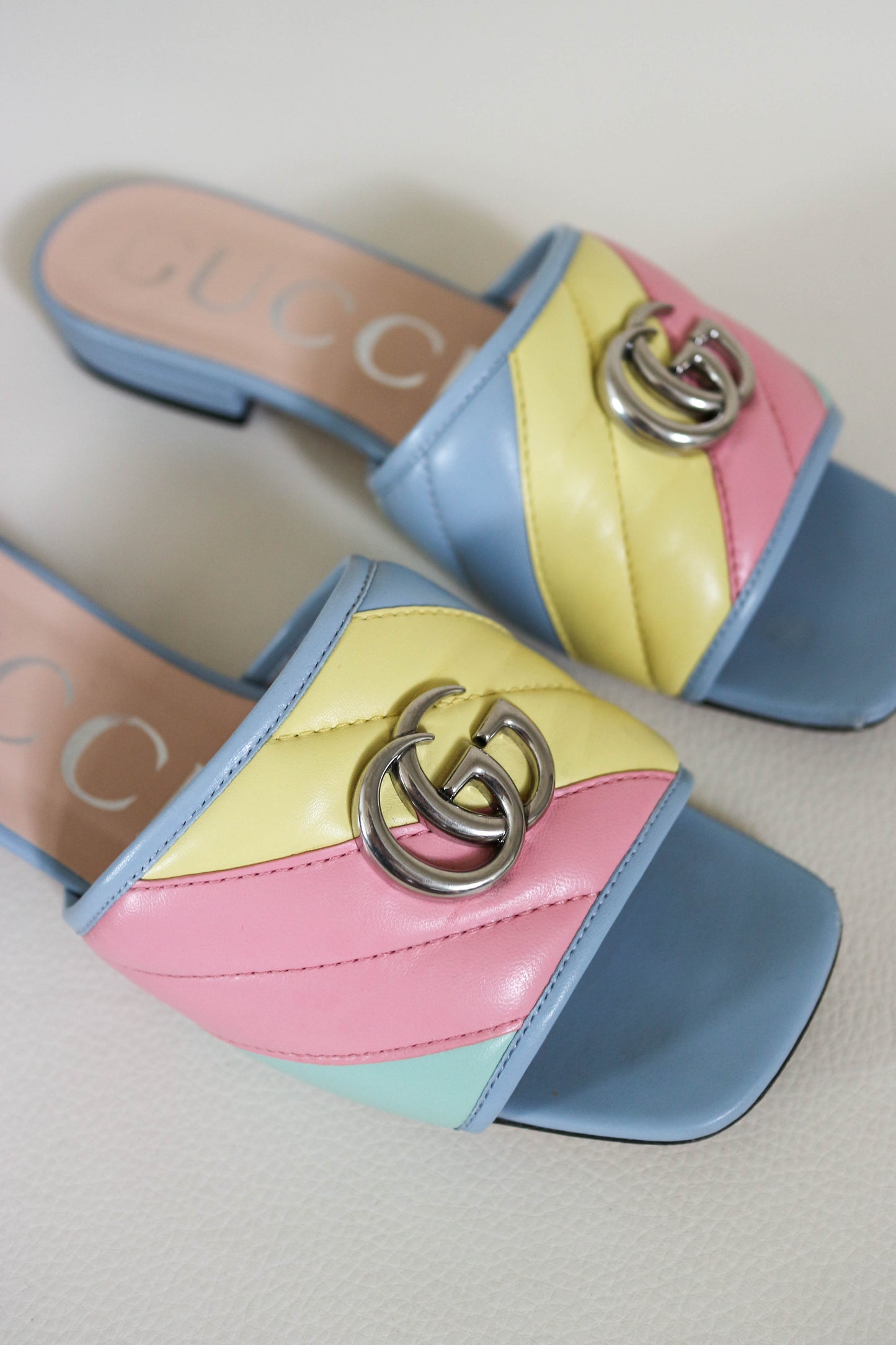 Gucci GG Marmont Pastel Sandals