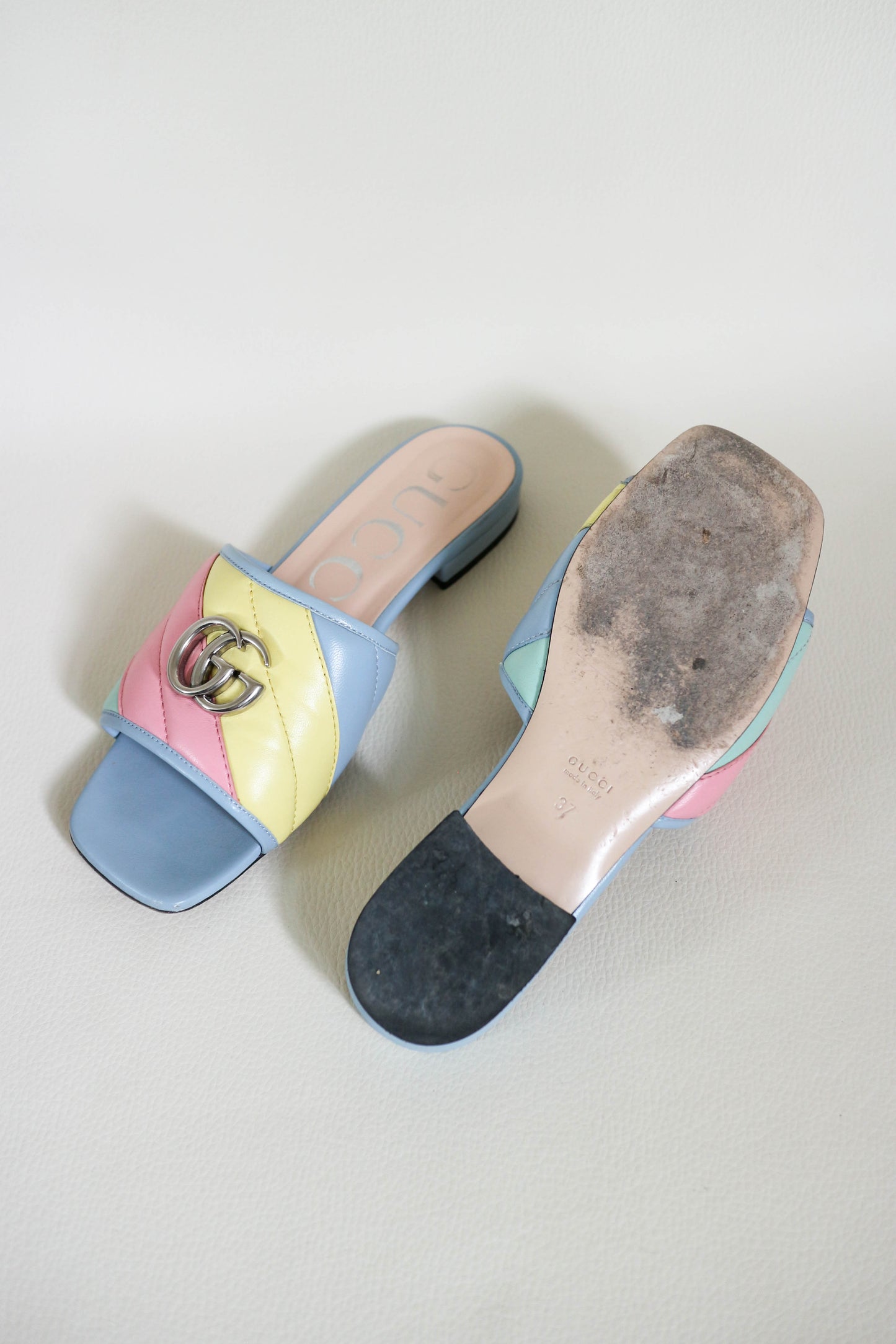 Gucci GG Marmont Pastel Sandals