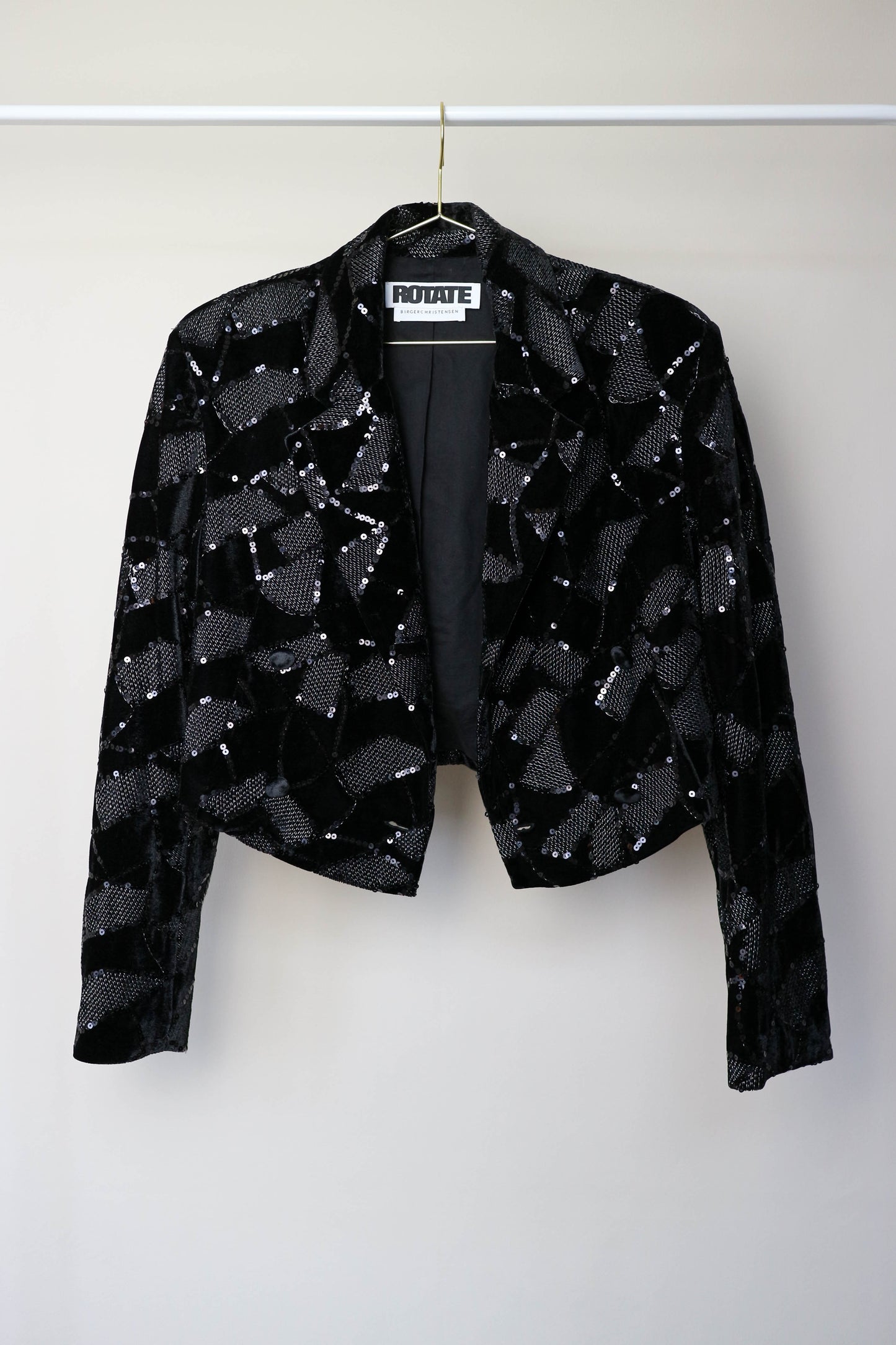 ROTATE Caroline Sequin Cropped Blazer