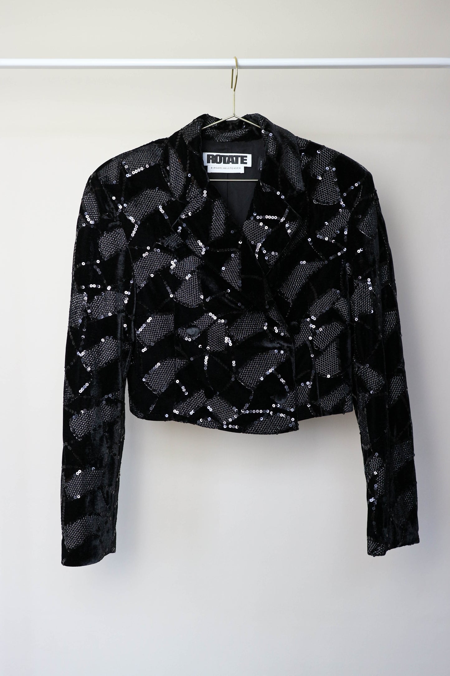 ROTATE Caroline Sequin Cropped Blazer