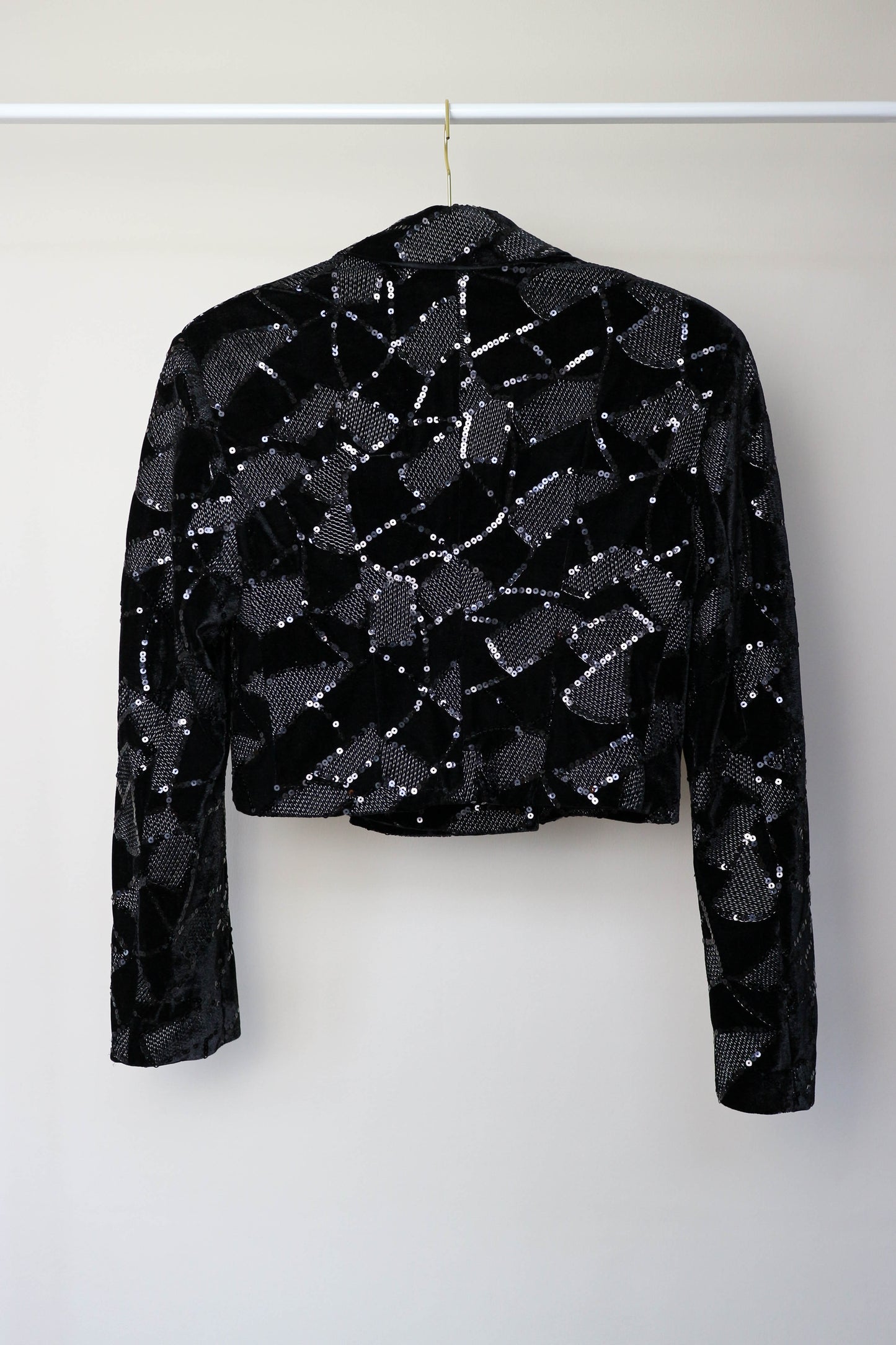 ROTATE Caroline Sequin Cropped Blazer