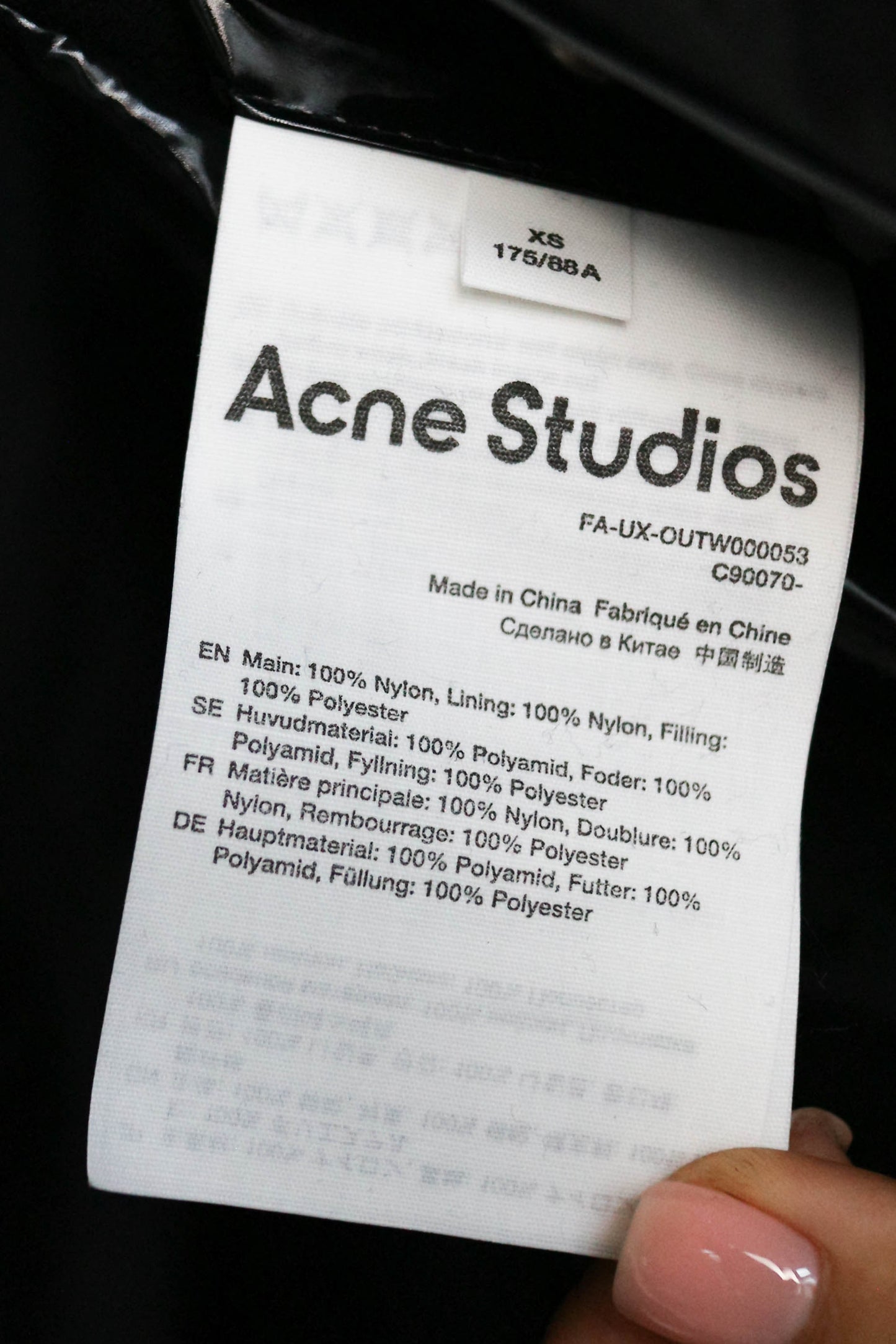 Acne Studios Puffer Logo Black