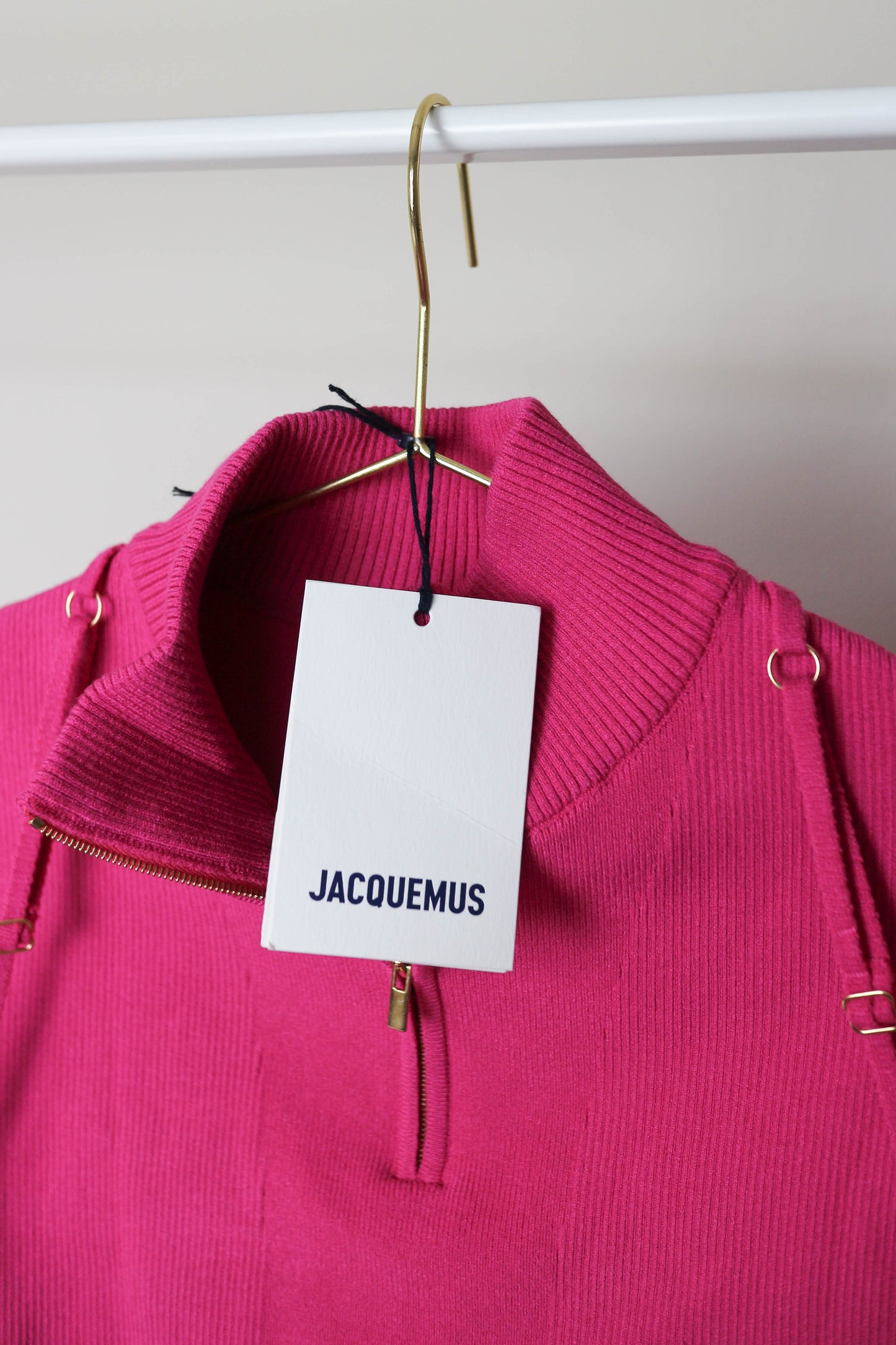 Jacquemus La Maille Bormio Turtleneck Knit Top Pink